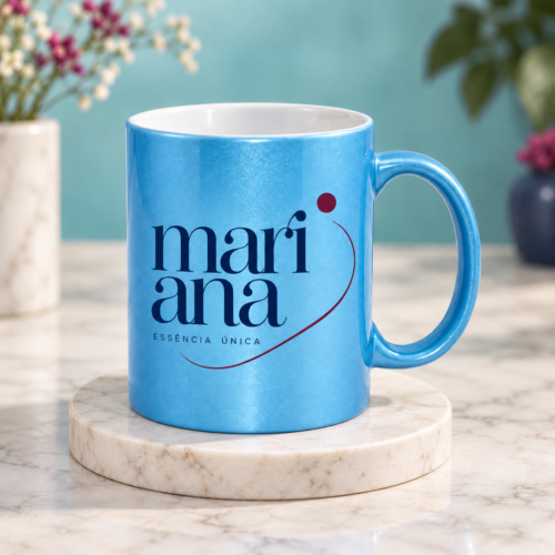 Caneca de Porcelana Perolada Personalizada